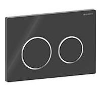 Plaque de déclenchement Geberit Omega 20 Round 115085KM1 noir/chrome brillant, pour réservoir Omega