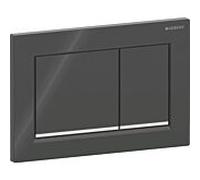 Plaque de déclenchement Geberit Omega 20 Square 115080KM1, plaque/bouton noir, rayures VC brillant, pour double chasse