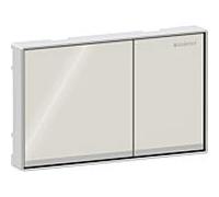 Plaque de déclenchement Geberit Omega 60 Square 115081JL1, bouton gris sable, cadre chromé brillant, montage encastré, pour double chasse