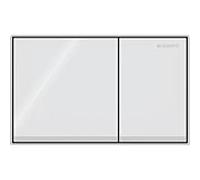 Plaque de déclenchement Geberit Omega 60 Square 115081SI1 verre blanc, pour réservoirs Omega