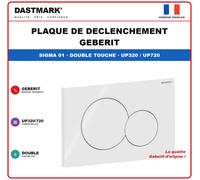 Plaque de Declenchement GEBERIT Sigma 01 Blanc Reservoir UP320 UP720