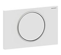 Plaque de déclenchement Geberit Sigma 10 Round 115758JT5 laquée blanc mat, anneaux design polis