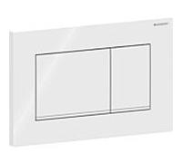 Geberit Plaque d'actionnement Sigma 20 Square 115883111 blanc mat à rayures double chasse plastique