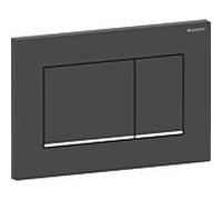 Geberit Plaque d'actionnement Sigma 20 Square 115883141 Noir mat laqué, chromée haute brillance