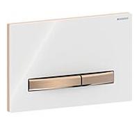Geberit Plaque d'actionnement Sigma 50 Square 115670112 blanc, or rose pour double chasse