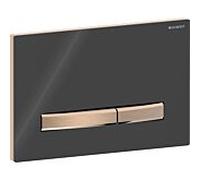 Geberit Plaque d'actionnement Sigma 50 Square 115670DW2 – noire, boutons or rose, double chasse