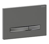Geberit Sigma 50 Square Plaque d'actionnement 115671QD2 Plaque de recouvrement chrome noir brossé, plaque/bouton chrome noir, pour double chasse