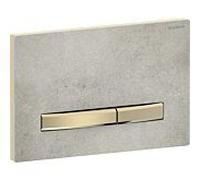 Geberit Plaque d'actionnement Sigma 50 Square 115672JV2 aspect béton, laiton, double chasse