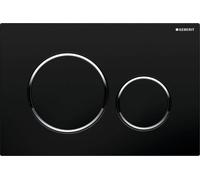 Plaque de déclenchement Geberit Sigma20 f 2-M-sortie cst / noir / brill. chrome