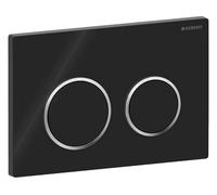 Plaque de déclenchement Omega20 GEBERIT pour rinçage - double touche noir/chromé brillant - 115.085.KM.1