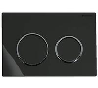 Geberit Plaque de commande Omega20, pour rinÃ§age 2 volumes, Coloris: noir / chromÃ© brillant / noir - 115.085.KM.1