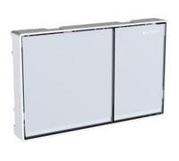 Plaque de déclenchement Omega60 métallique double touche chrome brossé réf 115081GH1