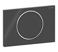 Geberit Plaque d'actionnement Sigma 10 115758KM5 ronde noire chromée brillante