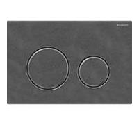 Plaque de déclenchement ronde Geberit Sigma 50 115651JM1 Plaque/bouton Mustang ardoise, anneau noir chromé, pour chasse d'eau 2 mesures