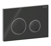 Geberit Plaque d'actionnement Sigma 50 115651SJ1 ronde – bouton noir, anneau chromé
