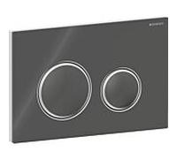 Plaque de déclenchement ronde Geberit Sigma 50 115884JK1 Plaque/anneaux chromés, plaque/boutons lave, pour chasse d'eau à 2 niveaux