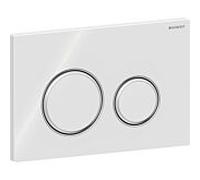 Geberit Plaque d'actionnement Sigma 50 115884SI1 ronde pour double chasse blanc