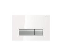 Plaque De Déclenchement Sigma 40 Duofresh - Verre Blanc/Aluminium Brossé