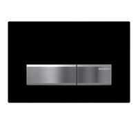 Plaque de déclenchement Sigma50 double touche, fonte aluminium, noir RAL9005 Réf 115.788.DW.5