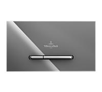 Villeroy & Boch Plaque d'actionnement ViConnect 922160RA double chasse Glossy Grey, verre de sécurité