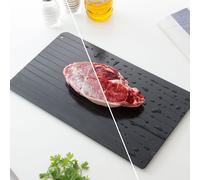 InnovaGoods - Plaque de Décongélation Rapide Qheat, Éco-Responsable, Anti-Adhérente, Universelle pour Viande, Poisson, Légumes, Noir, 35x20.5x1 cm, Métal