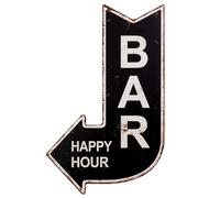 Plaque de Décoration Inscription en bar Happy Hour barschild taverne Pub Flèche 40 x 25 cm