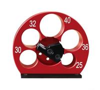 Plaque de fabrication de chevilles avec support de coupe rouge pour une sélection rapide du diamètre entre 8 mm et 40 mm sans outils ni calibrage (5 trous 25-40 mm)