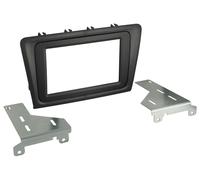 Plaque de façade 2-DIN compatible avec Skoda Rapid 2013-2019 noire