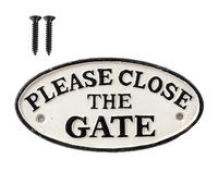 Plaque de fer 'pLEASE cLOSE tHE gATE'panneau de porte maison jardin aspect