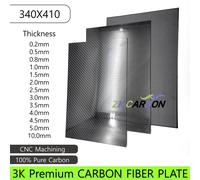 Plaque de feuille de Fiber de carbone 3K complète 340x410mm, panneau de panneau de carbone haute résistance épaisseur 0.5mm 1mm 1.5mm 2mm 2.5mm 3mm 4mm 5mm 6mm 340x410x3.5 Gloss Pl