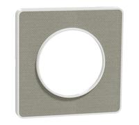 Plaque de finition 1 poste Schneider Electric Odace Kvadrat S520802KG coloris gris perle l.85 x P.10 x H.85 mm