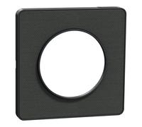 Plaque de finition 1 poste Schneider Electric Odace Kvadrat S540802KB coloris noir avec liseré anthracite l.85 x P.10 x H.85 mm