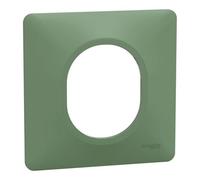 Plaque de finition 1 poste Schneider Electric Ovalis S320702B coloris vert forêt l.87 x P.10 x H.87 mm