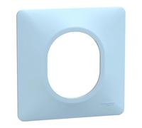 Plaque de finition 1 poste Schneider Electric Ovalis S320702C coloris bleu azurin l.87 x P.10 x H.87 mm