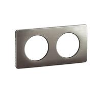 plaque de finition - 2 postes - acier satiné - legrand céliane cp1802