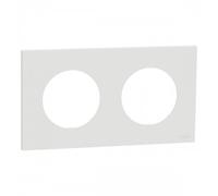 Plaque de finition 2 postes blanc craie - Odace II SCHNEIDER