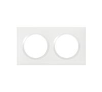 Plaque de finition 2 postes blanche Legrand Dooxie