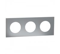 Plaque de finition 2 postes effet Titane - Odace Métal SCHNEIDER