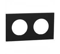Plaque de finition 2 postes noir onyx - Odace II SCHNEIDER