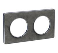 Schneider Electric - Odace Touch, plaque Ardoise avec liseré Alu 2 postes horiz./vert. entraxe 71mm - S530804V