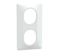 Plaque de finition 2 postes - Vertical - Ovalis - S320724 - Schneider - Blanc
