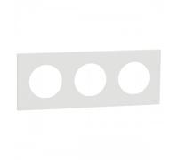Plaque de finition 3 postes blanc craie - Odace II SCHNEIDER