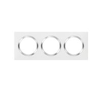 Legrand Plaque de finition dooxie carrée 3 postes bague effet chrome blanc mat Fabriqué en France