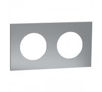 Plaque de finition 3 postes effet Titane - Odace Métal SCHNEIDER