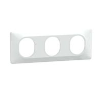 Plaque de finition 3 postes - Horizontal - Ovalis - S320706 - Schneider - Blanc
