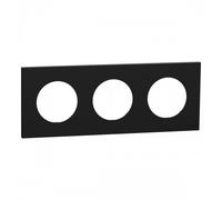 Plaque de finition 3 postes noir onyx - Odace II SCHNEIDER