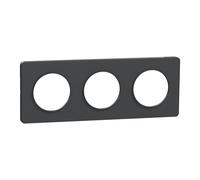 Plaque de finition 3 postes Odace Touch anthracite Schneider