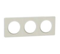 Plaque de finition 3 postes Schneider Electric Odace Kvadrat S520806KW coloris blanc l.227 x P.10 x H.85 mm