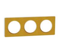 Plaque de finition 3 postes Schneider Electric Odace Kvadrat S520806KY coloris jaune avec liseré blanc l.227 x P.10 x H.85 mm
