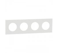 Plaque de finition 4 postes blanc craie - Odace II SCHNEIDER